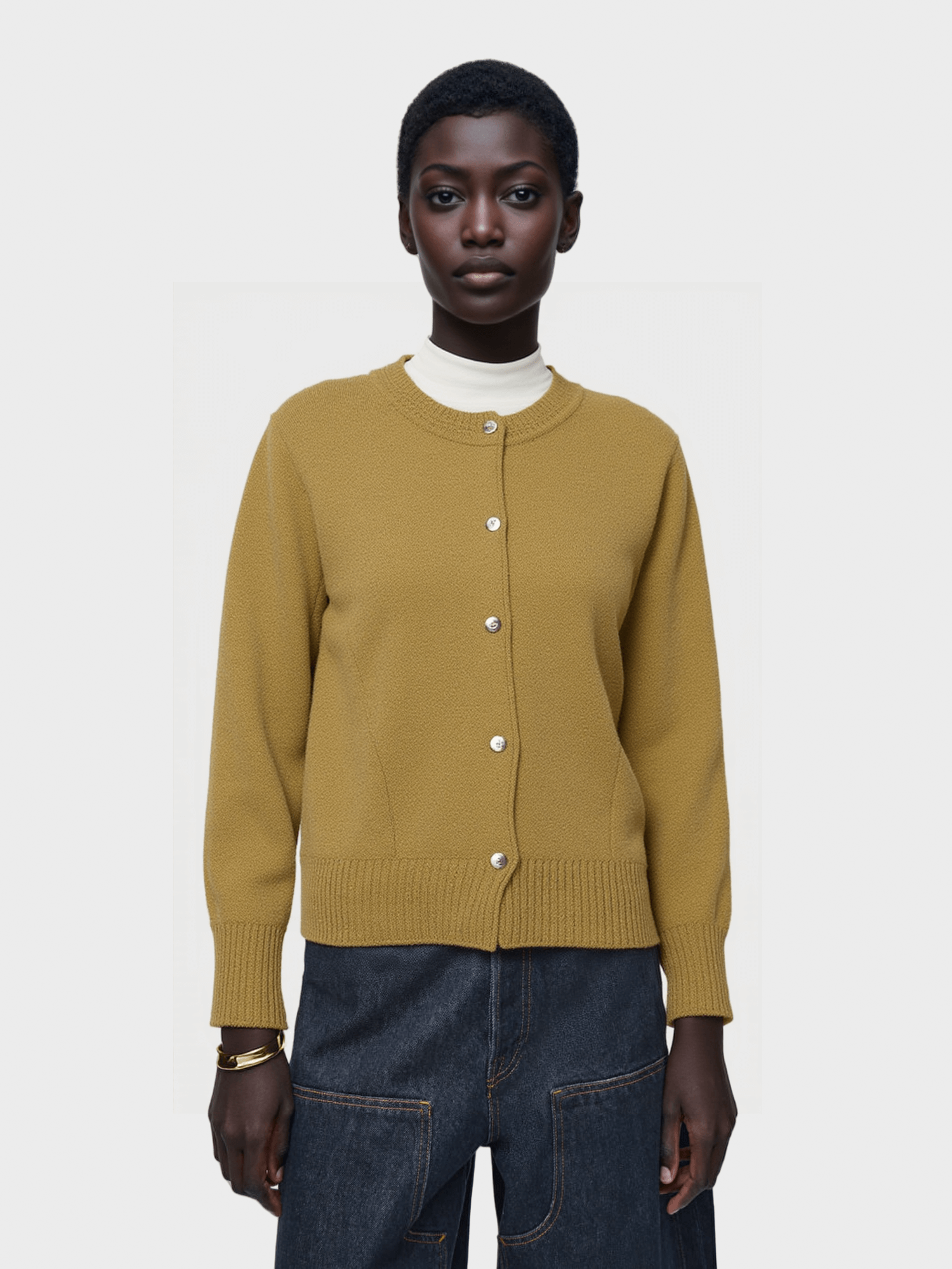 Mustard Yellow Knit Cardigan