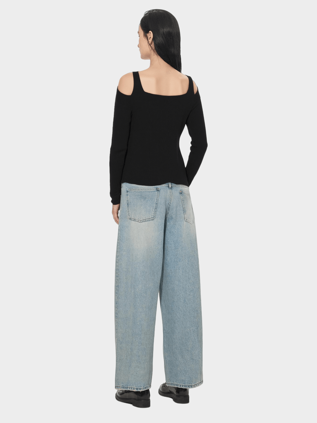 Black Cold - Shoulder Knit Top