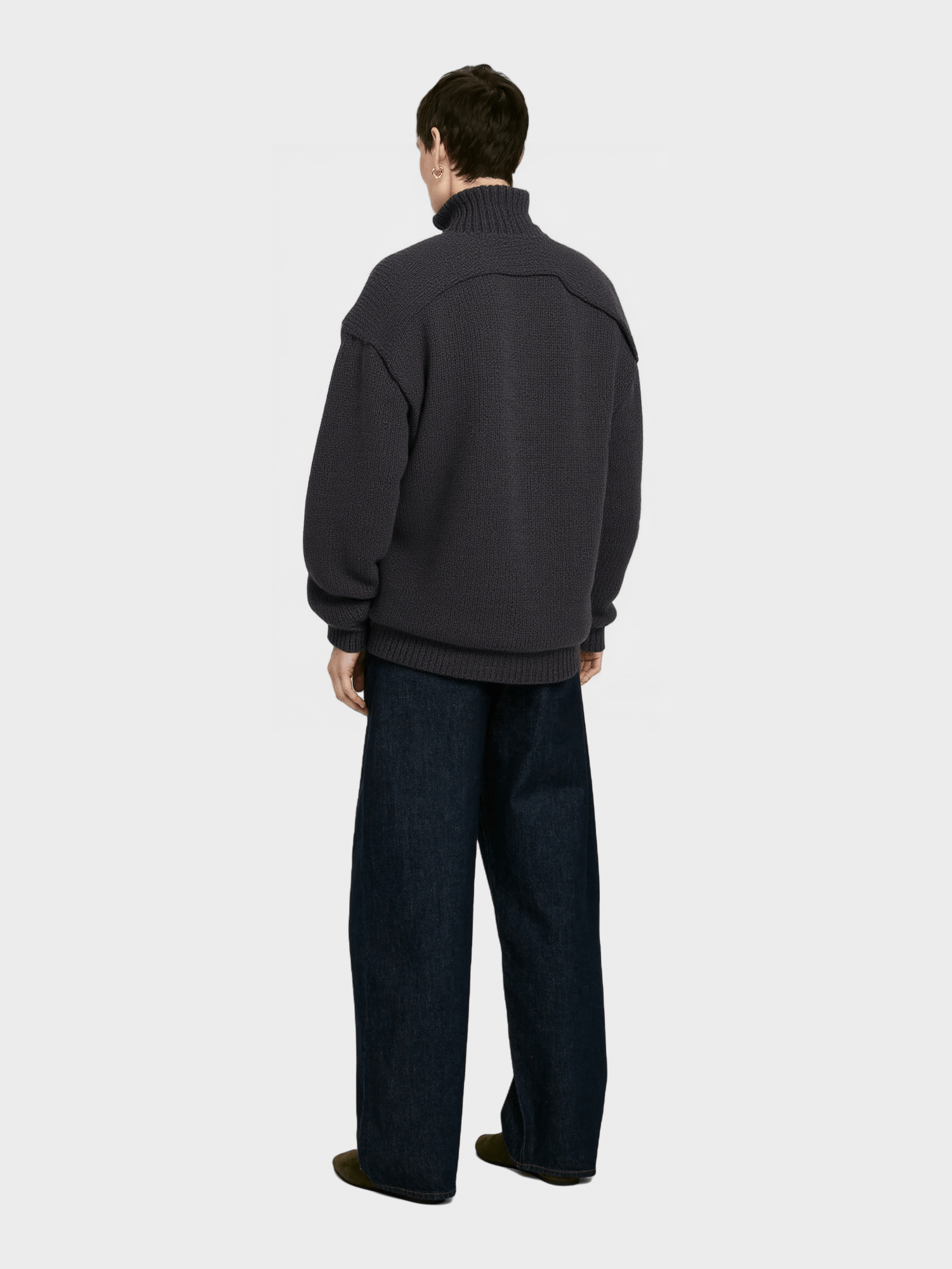 Charcoal Oversized Turtleneck Sweater
