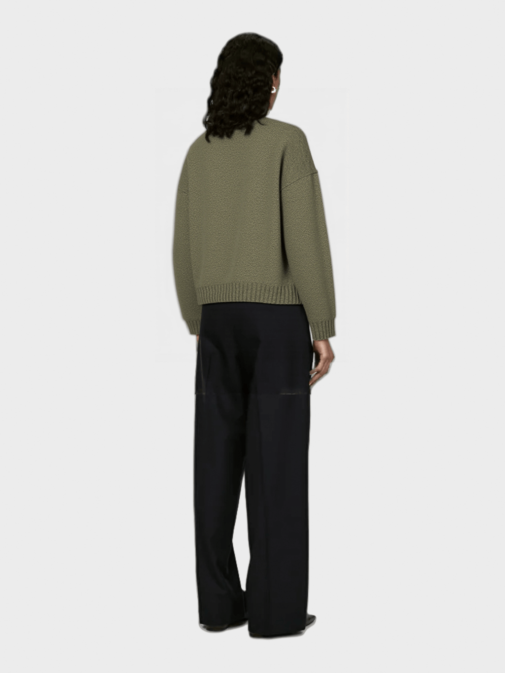 Olive Green Mock Neck Knit Sweater
