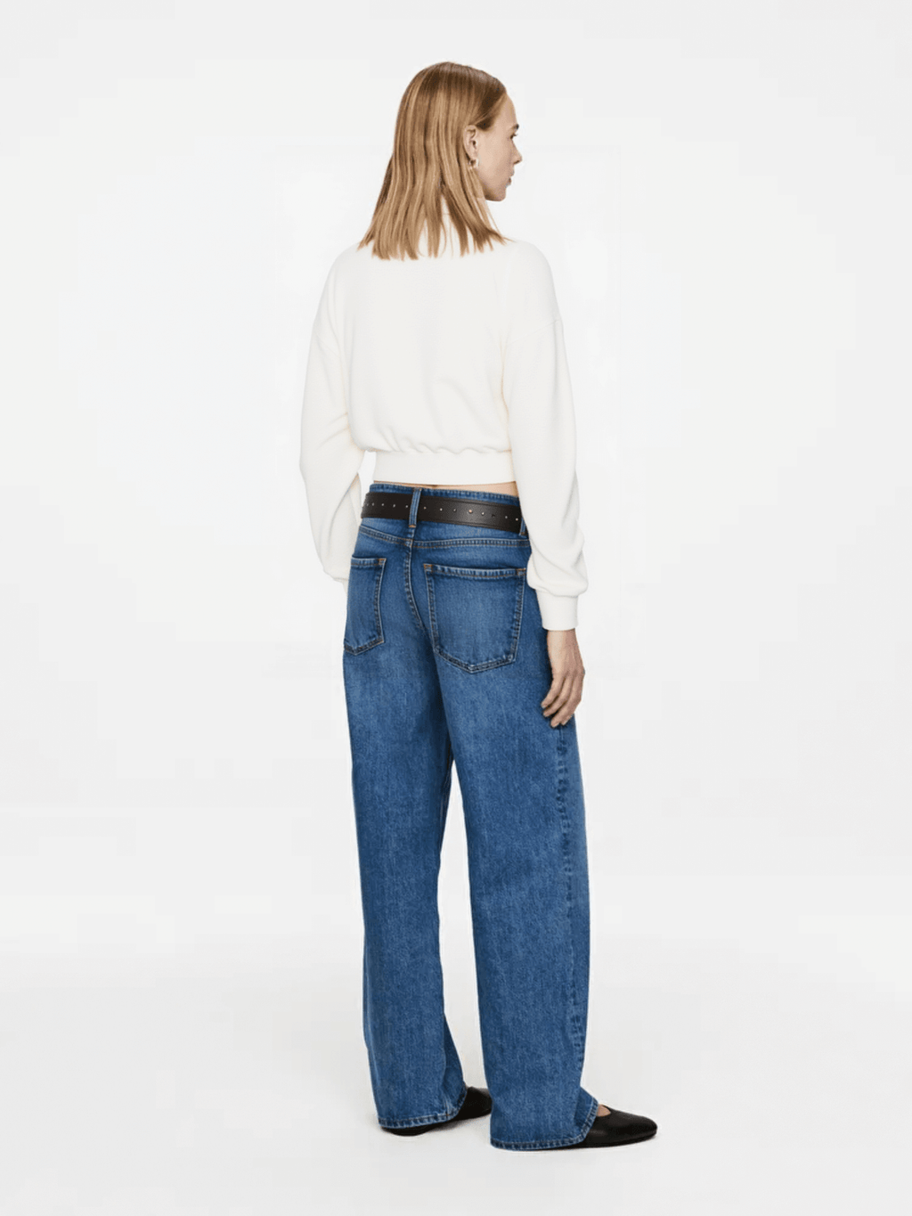 White Cropped Turtleneck Sweater