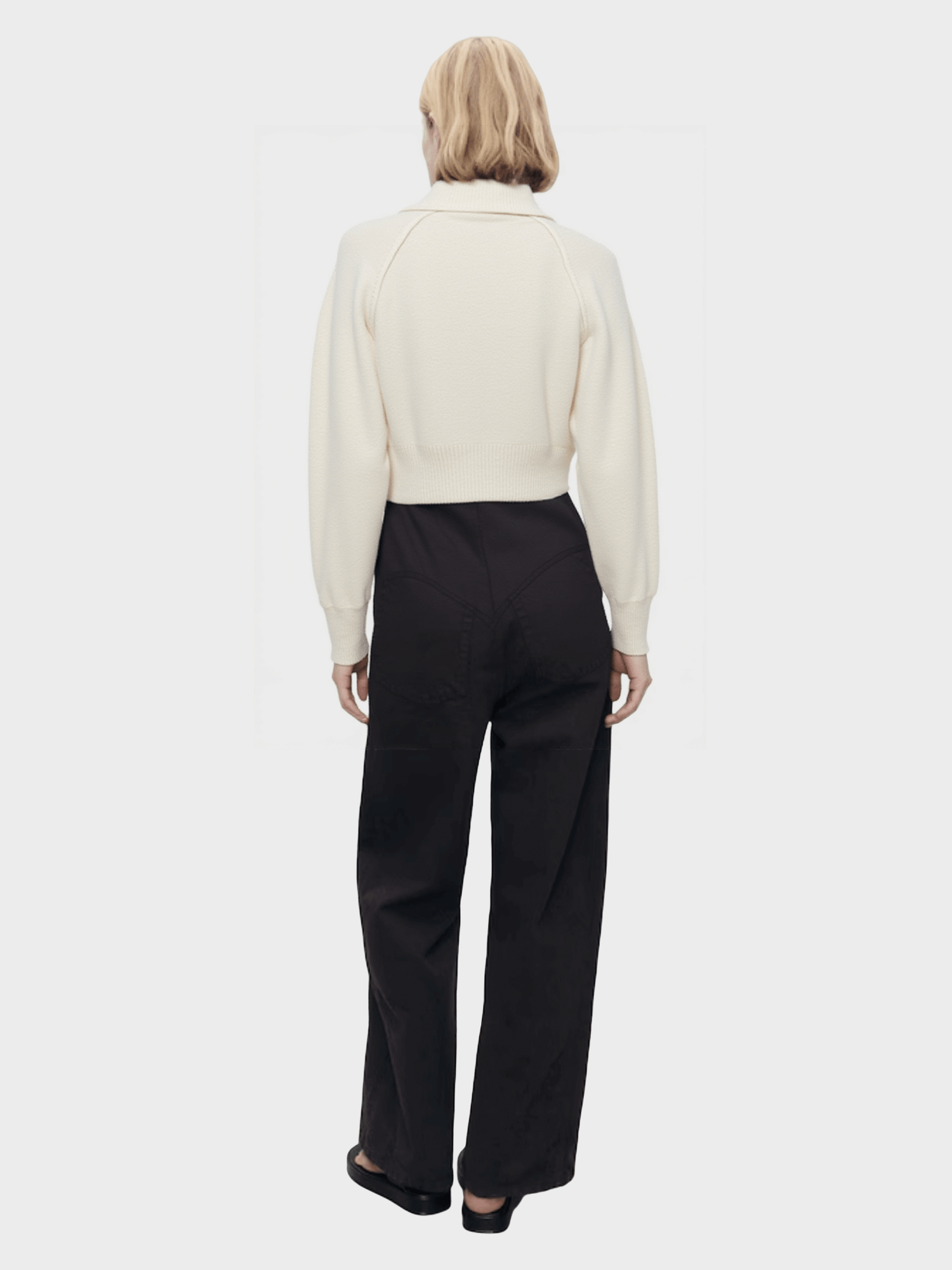 White Collared Knit Cardigan