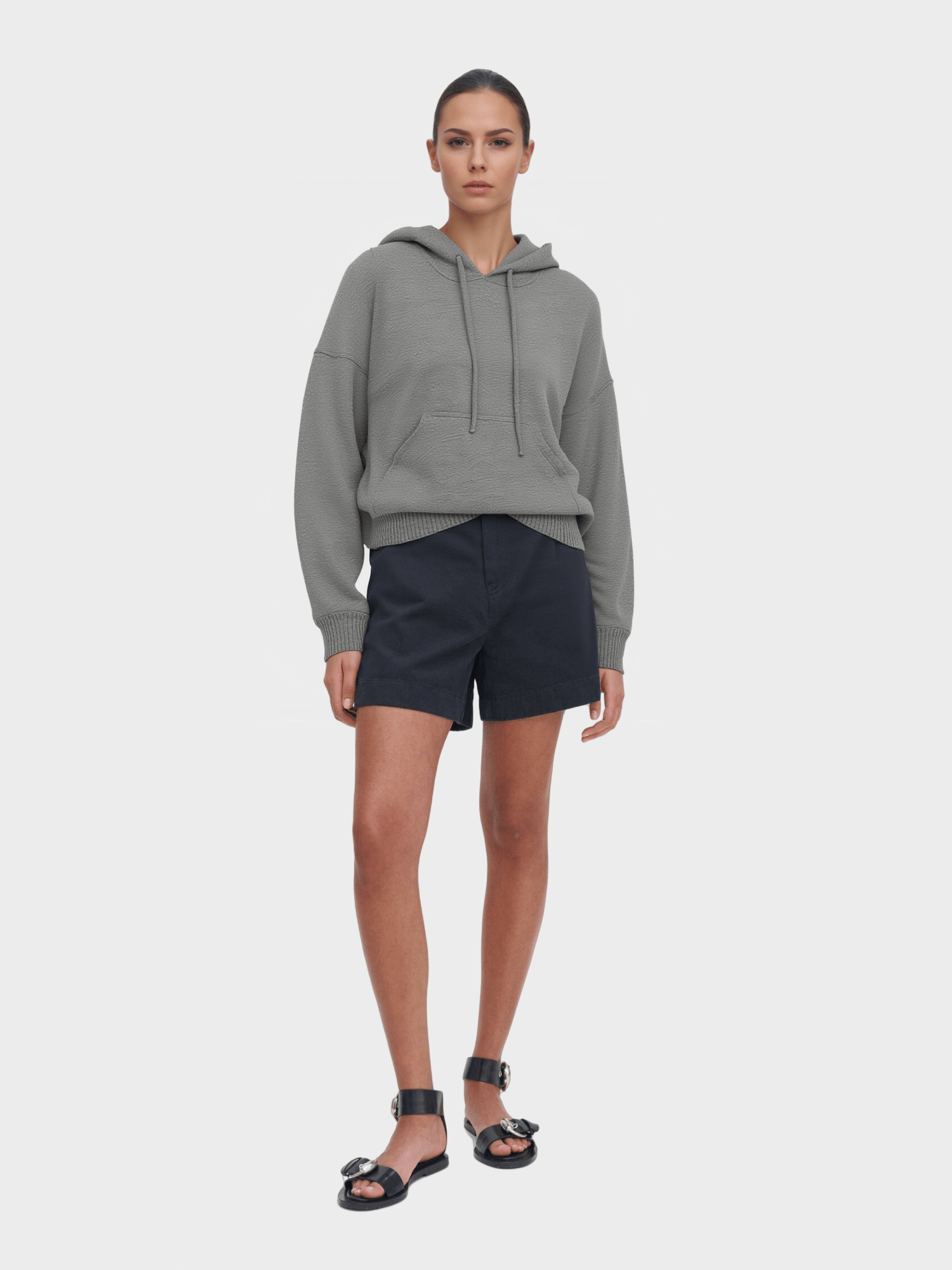 Grey Knit Hoodie