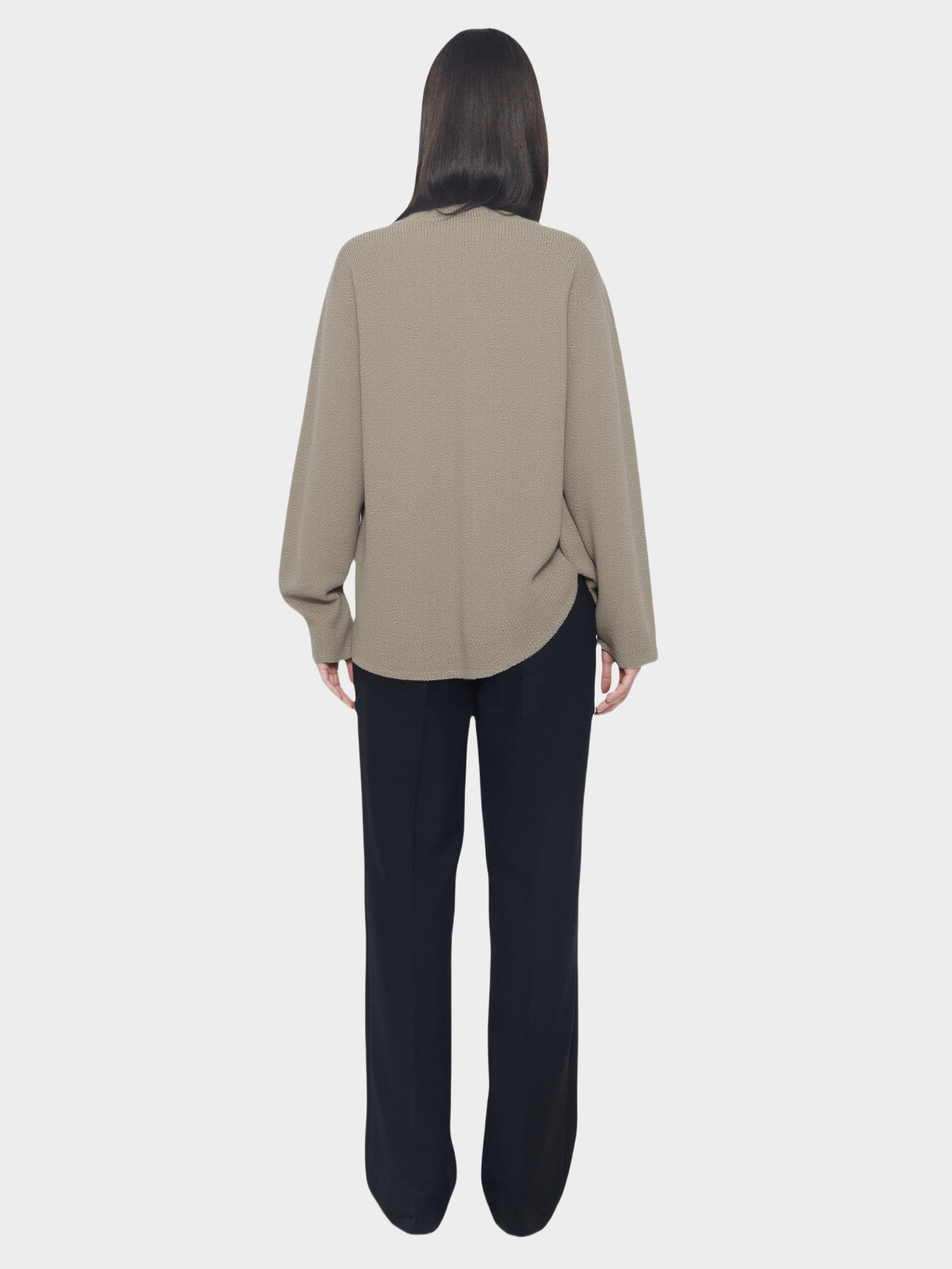 Taupe Oversized Turtleneck Sweater