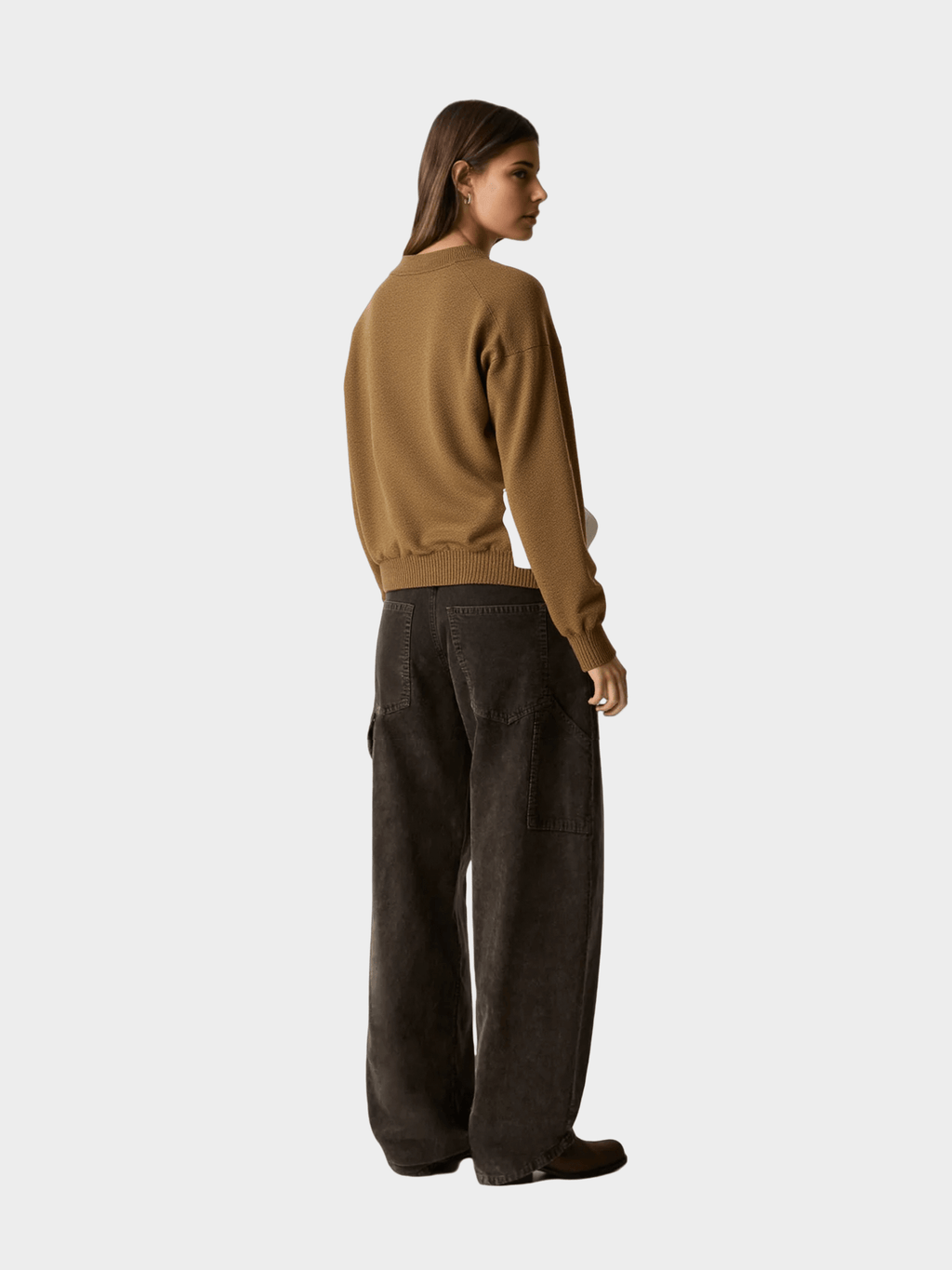 Brown Polo - Neck Knit Sweater