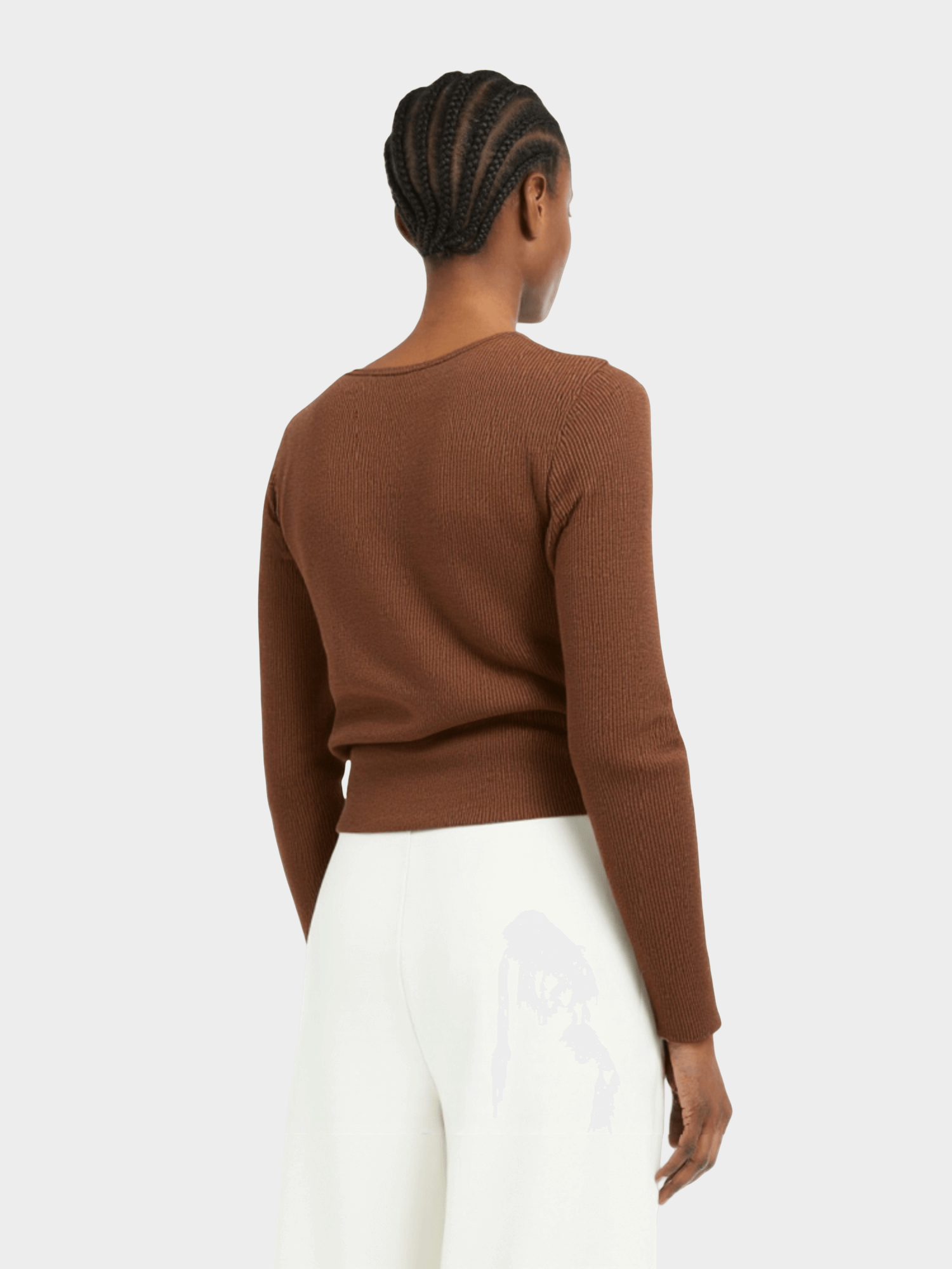 Brown Asymmetric Button - Up Cardigan