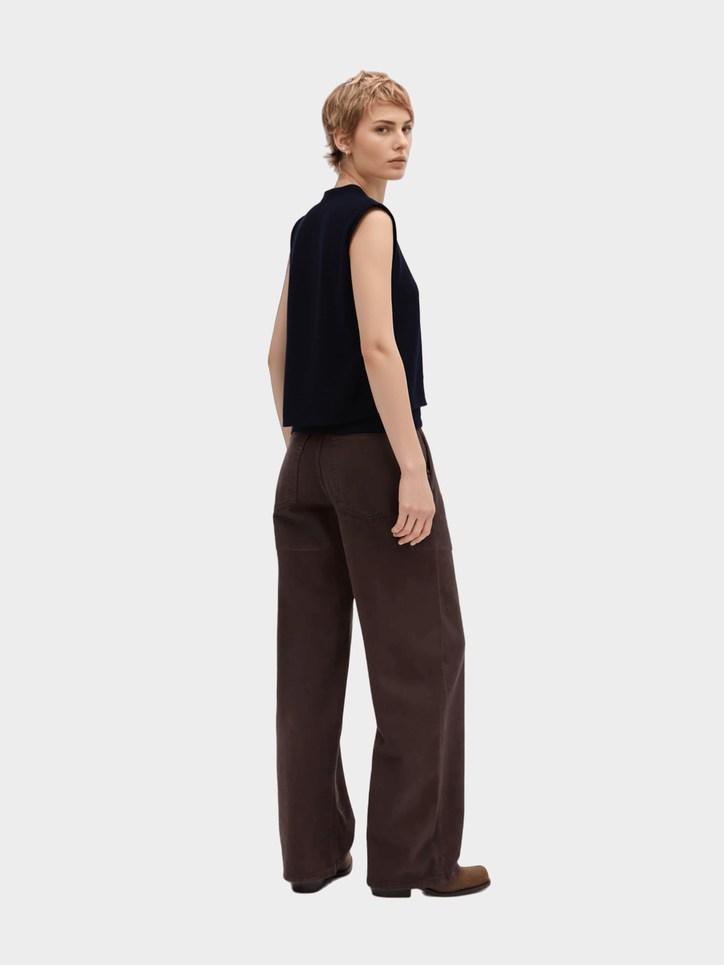 Black Mock Neck Sleeveless Top