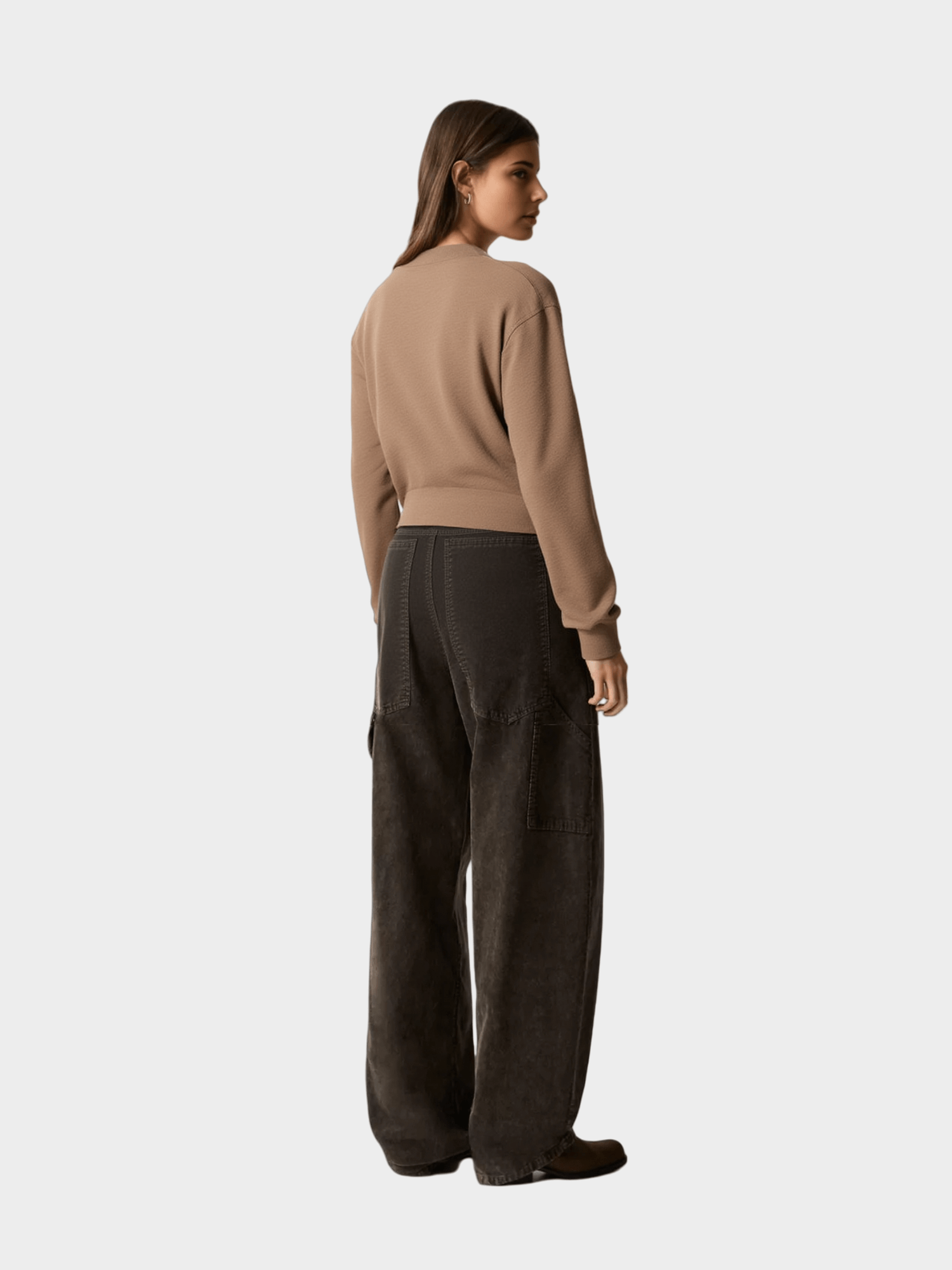 Beige Polo - Neck Knit Sweater