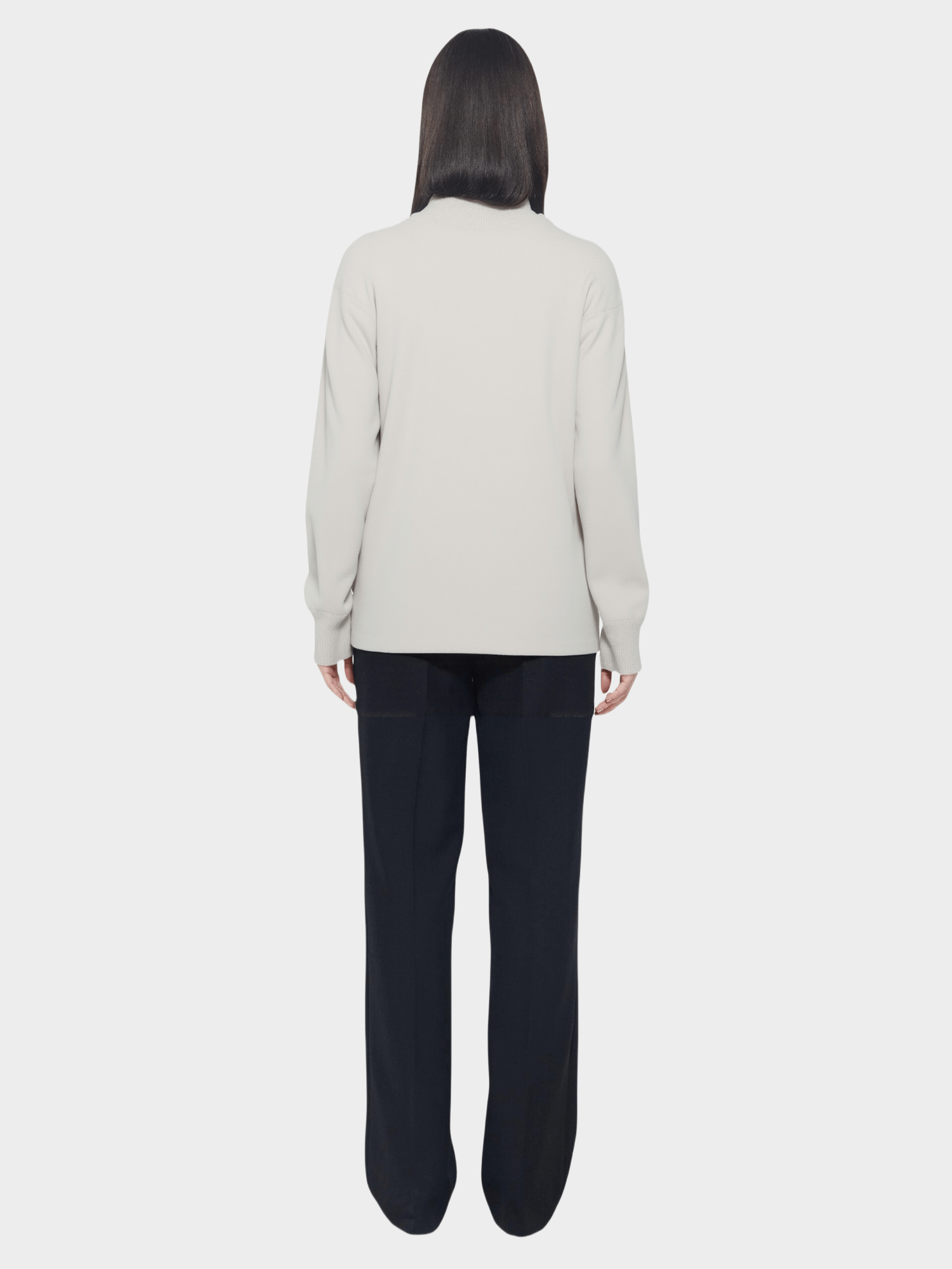 Light Grey Turtleneck Knit Sweater