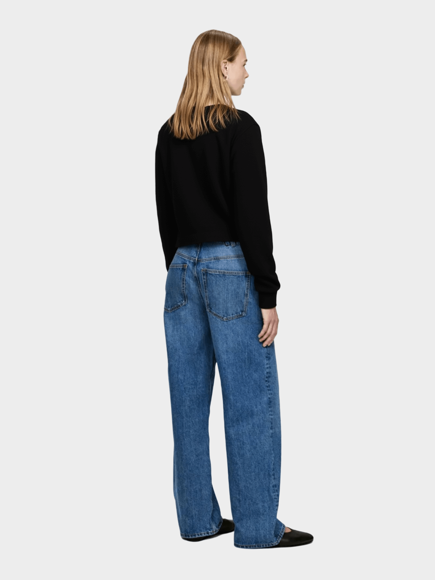 Black V - Neck Contrast - Trim Sweater