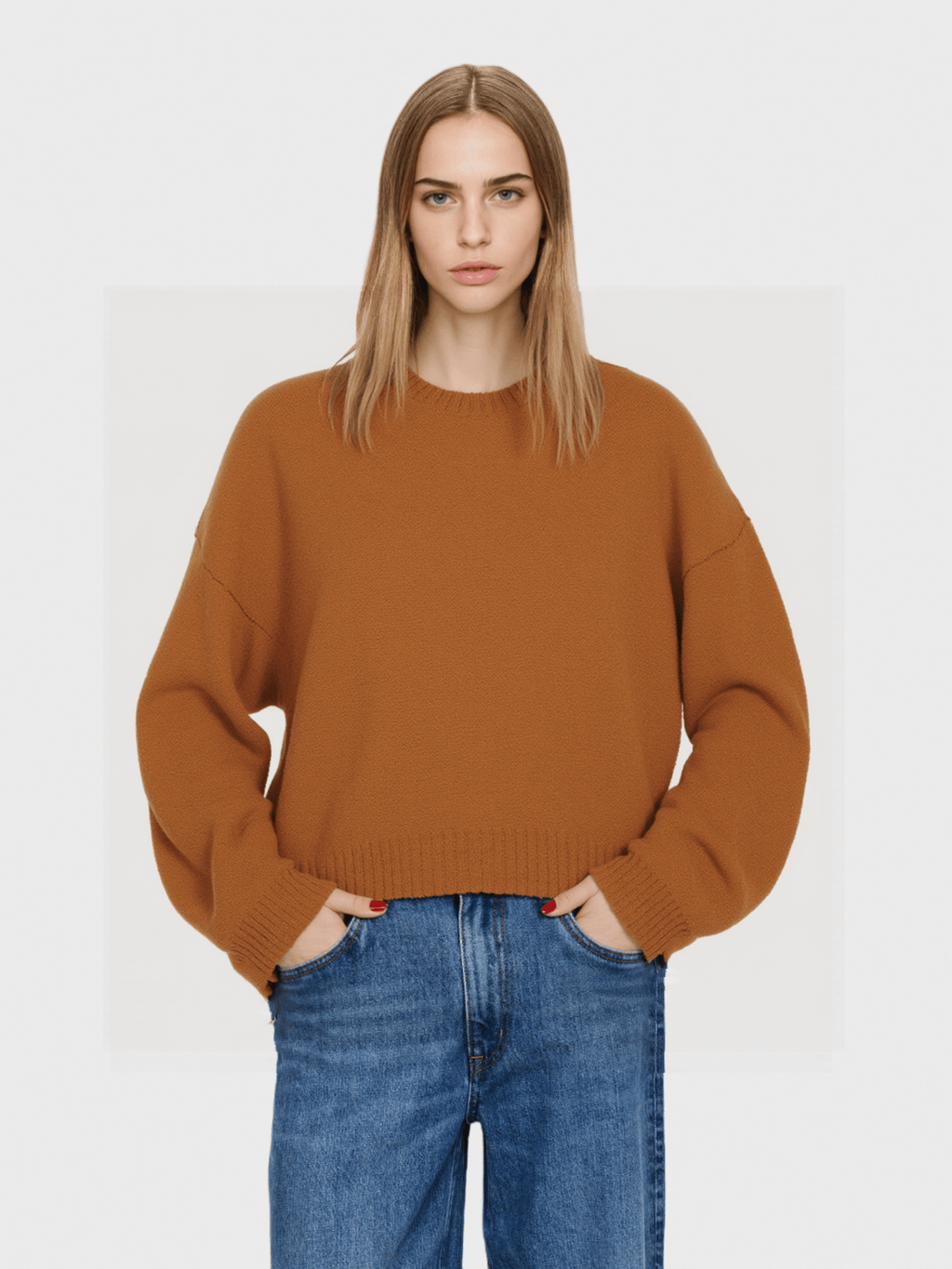 Brown Oversized Knit Sweater
