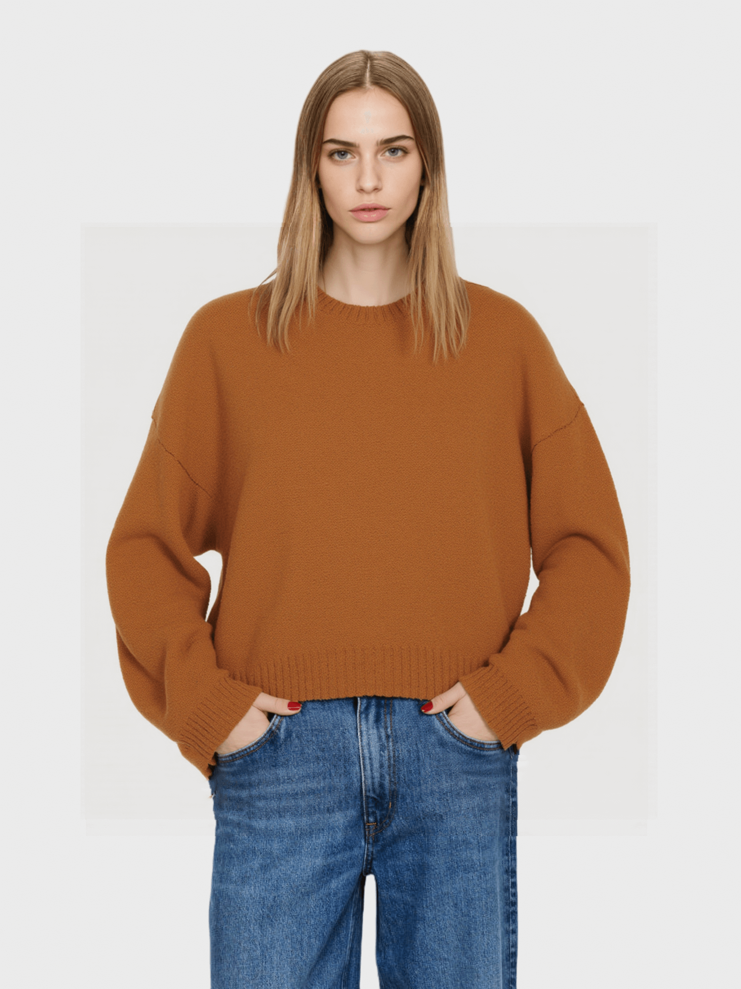 Brown Oversized Knit Sweater