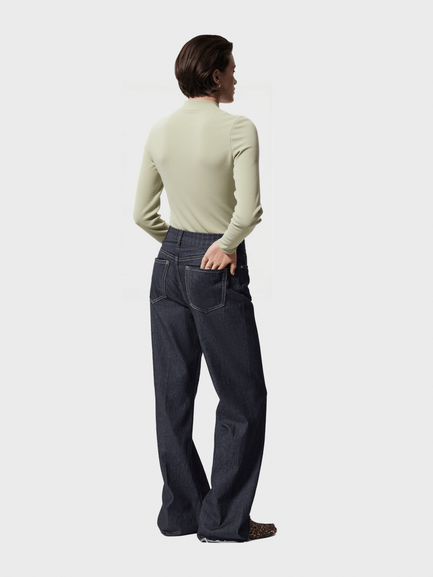 Light Green Mock Neck Knit Sweater