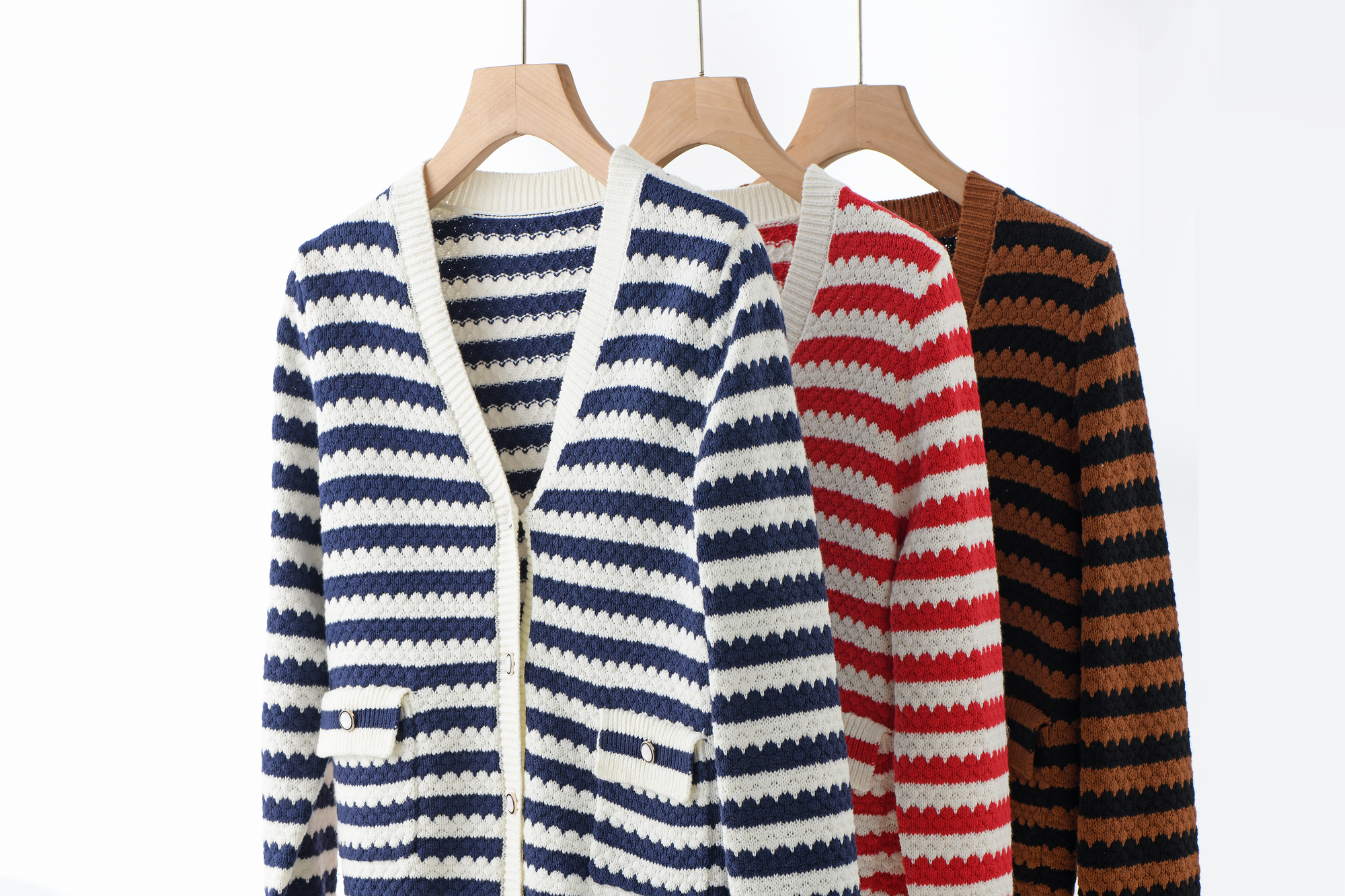 Women's Cropped Knit Cardigan, Button Front Textured Sweater