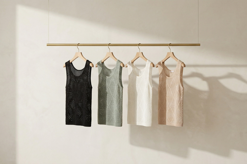 Women's Open Knit Sweater Tank, Sleeveless Summer Top